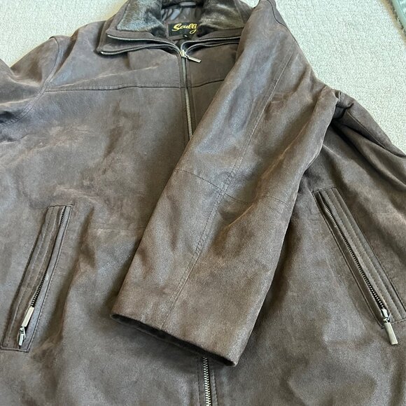 Scully Men’s Brown Leather Suede Double Collar Jacket Sz XL Western Chore EUC - Picture 8 of 11